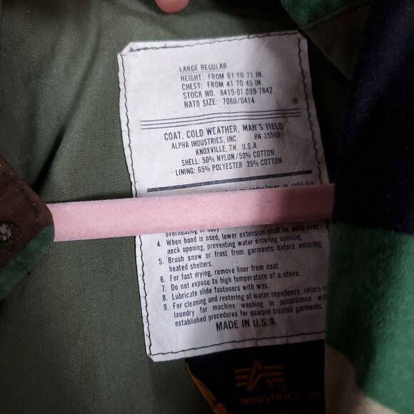 Army Surplus Cold Weather Field Full Zip Coat in Camo Size L - Picture 11 of 12